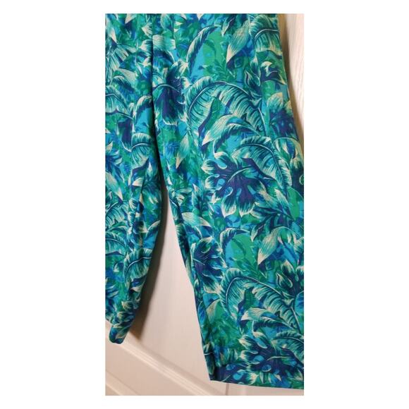 Caribbean Joe Pants Womens Size PL Casual Travel Tropical Rayon Wide Leg Cropped - Picture 3 of 6